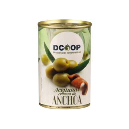 Aceitunas DCOOP Rellenas de Anchoa 300G | Cooperativa Agroalimentaria Los Tajos de Alhama de Granada